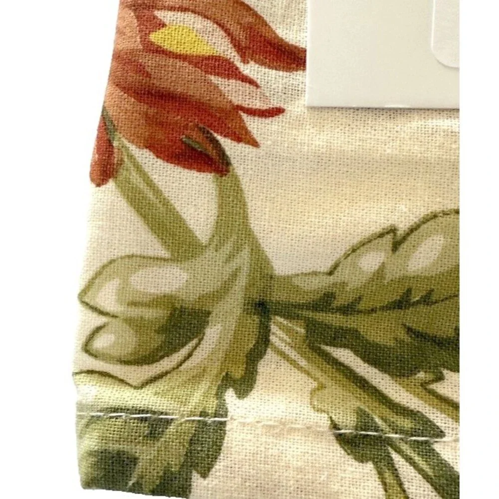 April Cornell Napkins Wildflowers Floral Cream Rust French Country Set of 10